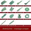 Piedra de Jade de Aventurina Natural, herramienta de masaje Guasha, terapia de SPA con acupuntura, masajeador Gua Sha, tabla de raspado corporal antiestrés