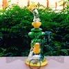 Bongs Nargile Cam Bong Recycler Yağ Kuleleri Su Borusu Perkalator Kalın Baz ve Ağızlık Bubbler