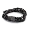 Retro Silver Hip Hop Rock Titanium Steel Link Chain Bracelet Men's Stainless Steel Thick Heavy Bangle Jewelry