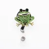 10pcs/Lot Lot Sparkly Key Rings Rhinestone Nurse Doctor Doctor Animal Frog Shape Mork Retractable Retractable Clist