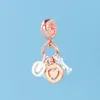 Äkta 925 Sterling Silver LOVE bokstäver Hängande Berlocker Originallåda för Pandora Rose Gold Charms Pärlor för smyckenstillbehör