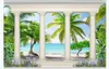 Customized 3d mural wallpaper photo wall paper Roman colonnade island sea landscape 3d living room tv background mural decoration