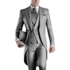 Nouvelle arrivée noir blanc gris gris clair violet bordeaux bleu tailcoat garçons d'honneur hommes costumes de fête de mariage veste pantalon gilet cravate NO233l