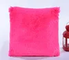 Soft candy color plush throw pillow cover faux fur pillowcases for car sofa cushion case bedroom living room pillow case 15 colors 43*43cm