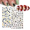 4pcs Summer Nail Art Stickers Holographics Laser Leving