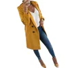 Lady Long Wool Coat 3xl Plus Size Autumn Blends Jacket Office Dames Winter Nieuwe Slim Long Sleeve Turndown Collar Coat GV782 T190903