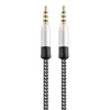 Câble audio d'extension AUX auxiliaire de 3,5 mm Tresse de tissu métallique ininterrompue Mâle à mâle Cordon stéréo 1,5 M 3 M