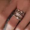 Nova Moda Rose Gold Rings Stackable Ring 5 Ornamento Sparkly Impecável Anéis Brilhantes Jóias Lindo Jóias Aneis Profissional Anels