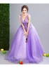 2019 novas fadas de sonhos lavanda vestidos de noite roxo a noiva princesa banquete doce laço apliques longos vestidos de festa de baile 493