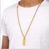 Fashion Mens Hip Hop Jewelry Necklace Gold Bullion Pendant Necklaces Long 72cm Stainless Steel Chain Punk Rock Micro Men For Gifts4462901