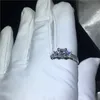 choucong Vintage Three stone Promise Ring 5A Zircon Cz 925 Sterling Silver Engagement Wedding Band Rings for Women Jewelry