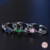 Pierres précieuses à la mode bague en argent améthyste bague saphir bleu argent 925 bijoux bagues aigue-marine pour femmes bagues de fiançailles 2537