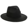 New Fashion Fedora Hat Men Women Imitation Woolen Winter Women Felt Hats Men Fashion Black Top Jazz Hat Fedoras Chapeau