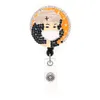 1pc /5pcs /10pcs Medical Rhinestone Angel Nurse Doctor Pills Retractable ID Badge Holder Reel For doctor hospital