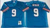 NCAA Oilers Vintage Jersey #9 Steve McNair #34 Earl Campbell #74 Bruce Matthews #1 Warren Moon Forma Beyaz Açık Mavi ED Koleji