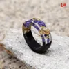 Nouvelle Main Bois Résine Anneaux Feuille D'or Fleurs Plantes À L'intérieur Anneaux Pour femmes Hommes De Mode DIY Bijoux Cadeau