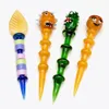 Engraçado vidro dabber cera atomizador óleo dab ferramenta grosso pirex colorido folhas forma círculo seco erva vaporizador para bong narguilé