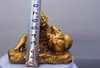 Китай старая латунь статуя цзи гун сидя будда медь статуя