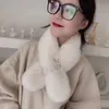 Wholesale-autumn/winter 2019 pearl hair scarf, pearl button cross thick mink fur tie scarf