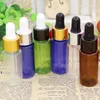 10ML / 15ML / 20ML زجاجة العنبر الأزرق PET مع زجاج القطارة إفراغ إعادة الملء زجاجة القطارة الأساسية زجاجة زيت عينة ماكياج قوارير LX1886