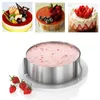 Justerbar Mousse Ring 3d Round Square Cake Moulds Rostfritt stål Bakmöbler Tårta Dekorationsverktyg Bakning Tillbehör