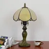 20cm i diameter gul tiffany glas bordslampa underhållning arenor bar hotell sängbord lampa retro enkelt bord ljus ds075