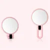 15 Times Magnifying Mirrors Double Side Makeup Mirror Table Desktop Makeup 10X 15X 360 Folding Adjustable for travel Pink