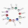 12 Month Round Crystal Birthstone Charms Dangle Charm With Lobster Clasp for DIY Jewelry Making 12pcs/lot