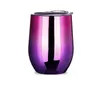 Tazze in acciaio inossidabile da 12 once Tazze tumbler stile UV Portauovo colorato Bottiglia d'acqua Tazze da caffè per vino isolate sotto vuoto a 2 strati con coperchio