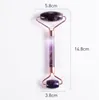 Natural Stone Crystal Amethyst Face Roller Massager Double Head Jade Roller Facial Lifting Massage Neck Health Skin Care Anti Aging