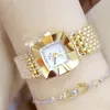 Orologi da donna Designer Brand Luxury Quartz Diamond Gold Watch Square Ladies Orologi da polso Orologio femminile per ragazza Dameshorloge