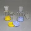 3,2 pollici Pipa ad acqua fumante narghilè Ashcatcher Bong con contenitore in silicone banger al quarzo 14 mm 18mm Ash Catcher per bong in vetro Oil Rigs