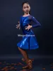 Stage Wear Girls Lace Ballroom And Latin Dance Dresses For Cha Rumba Samba Jive Long Sleeves Children Teen Latino Dress1255b