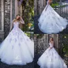 2022 Stunning Lavender Illusion Corpetti Una linea di abiti da sposa Sheer Neck maniche lunghe in pizzo Appliqued Beach Abiti da sposa personalizzati Ma231F