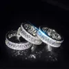 Vecalon 3 kolory Handmade Finger Pierścień 925 Sterling Silver Diamond Party Wedding Band Pierścienie dla kobiet Mężczyźni Biżuteria Prezent