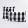 18 "* 18"古典的なレトロなチェッカーPlaids Throw Pillowカバーコットンポリエステル湿った枕ケース灰色のストライプクッションケースソファベッドルーム車