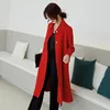 Lã feminina 2022 Cashmere Coat Seção longa lã sofisticada lã de ponta