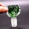 Tjock Dragon Claw Green Smoking Glass Bowl Hookahs Man eller Kvinna 14mm 18,8 mm Joint Bowls Water Pipes