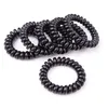 Cravatta per capelli con filo per telefoni a filo di colore nero da 5 cm Bracciale ad anello elastico della corda per capelli Stretchy4088017