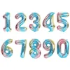 32 pouces Numéro Ballon Birthday Party Décorations couleur en feuille d'aluminium Ballons de mariage Accueil banquet fournitures 0 9CH H19