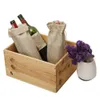 12st Rustic Jute Wine Bag Vintage Hessian Burlap Drawstring Gift Wine Bottle Påsar för Wedding Party Decor Wrap Packaging215h