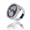 Мужское кольцо с разбитым сердцем, серебристое, черное, двухцветное с фианитом, микро-паве, с бриллиантами, кольцо в стиле хип-хоп с подарочной коробкой, размер 7-11264A