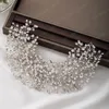 Luxe Handgemaakte Zilveren Kleur Hoofdband Glanzend Vol Strass Tiara Kralen Bruids Bruiloft Headpeice Vrouwen Party Haar Sieraden4039703