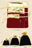 50pcs/lot Velvet Bag with Gold Edge Package Bags 7x9cm 10x12cm 12x15cm Organza Drawstring Gift Bags Wedding Jewelry Pouches