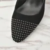 [Scatola originale] Nuovo arrivo donna sexy tacco alto pompe rivetto punta a punta 10,5 cm abito da sposa festa vera pelle di pecora slip on scarpe