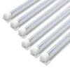 8ft LED-butik Ljus fixtur 72W 6000K White V Form 8ft 6ft 5ft 4ft 3ft 2ft 1ft T8 Integrerad rör Kylare 25-pack