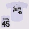 Mens Birmingham Barons 45 Michael MJ Jersey Black White Gray Movie Baseball Jerseys Cheap Mix Size S-4XL