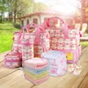 Diaper Bag for Girls and Boys - Large Capacity Baby Bag - Nappy Bag - Diaper Tote Set 5 Pieces