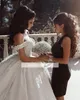 Arabic Off the Shoulder Ball Gown Wedding Dresses 2020 Vestidos De Noiva Beads Flowers Lace-up Back Bridal Gowns2640