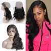 Brasilianska Virgin Hair Lace Front Paryker med Baby Hair 18 tums Kroppsvåg 360 Full Lace Front Pärlor Naturlig färg kan färgas